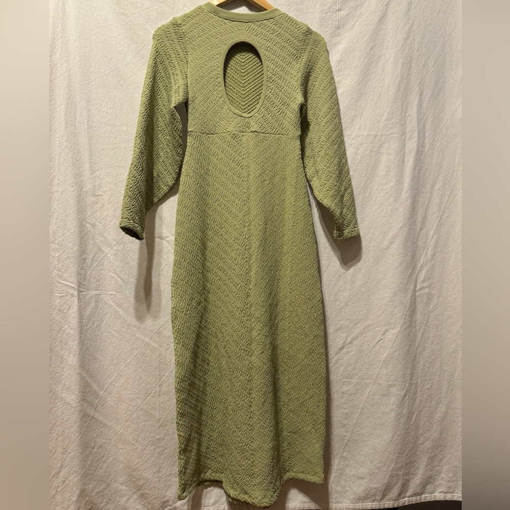Free People Women’s Midi Sweater Dress Gabby Green Stretch NWOT M/L - Picture 8 of 11